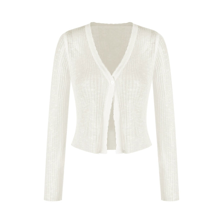 V-Neck Knit Cardigan – Lightweight Sheer Sun Protection Cover-Up (Available in 6 Colors)