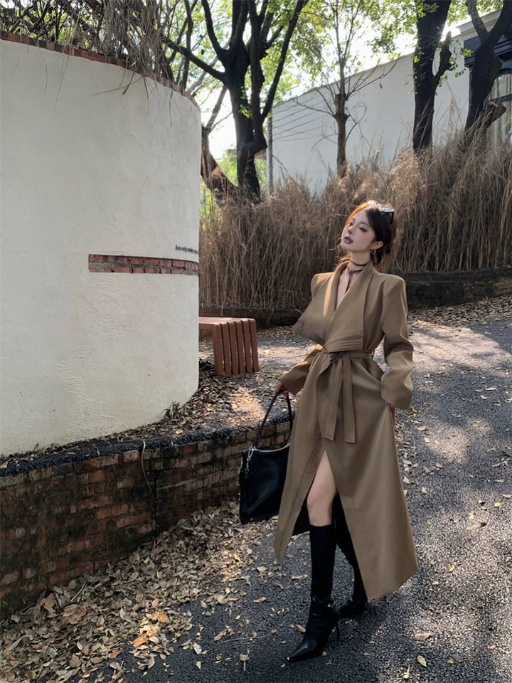 Elegant Oversized Trench Coat – Long Lapel Windbreaker Cardigan (Available in 2 Colors)