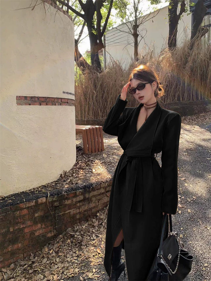 Elegant Oversized Trench Coat – Long Lapel Windbreaker Cardigan (Available in 2 Colors)