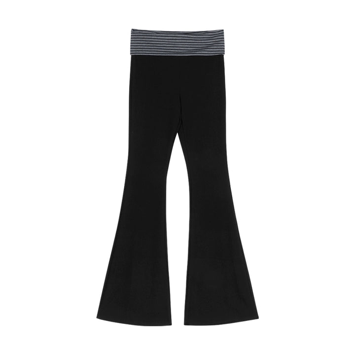 Black Knit Cardigan, Tube Top & Flared Pants Set – Trendy Three-Piece Casual Outfit