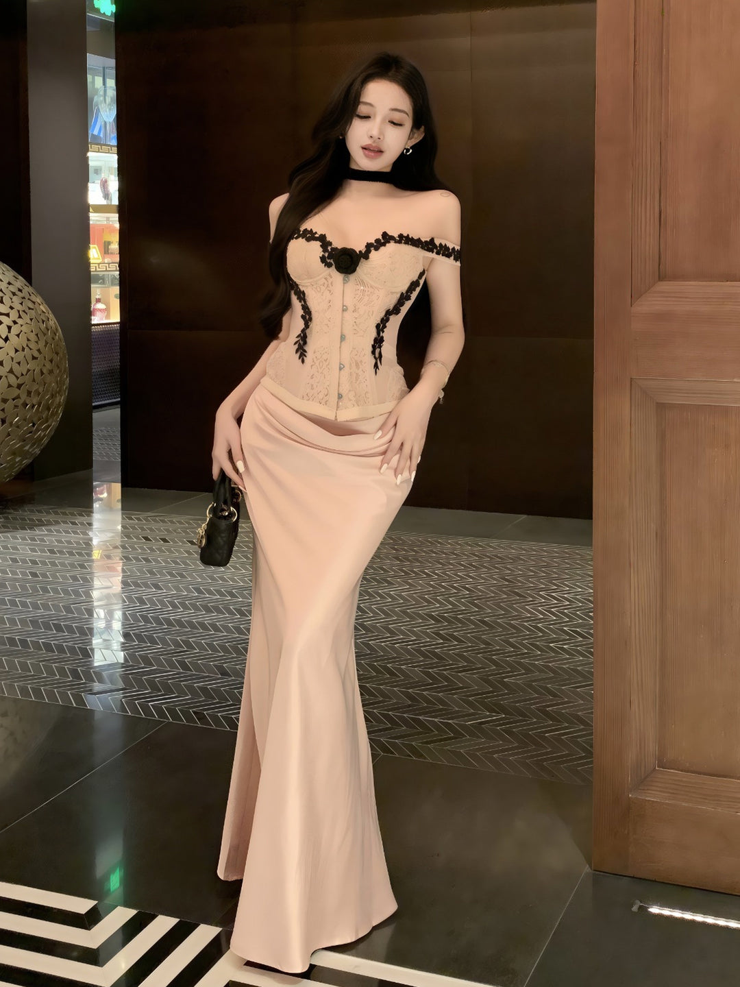 Elegant Satin Camisole Top & Mermaid Skirt Set – Pure Desire Style Two-Piece Dress