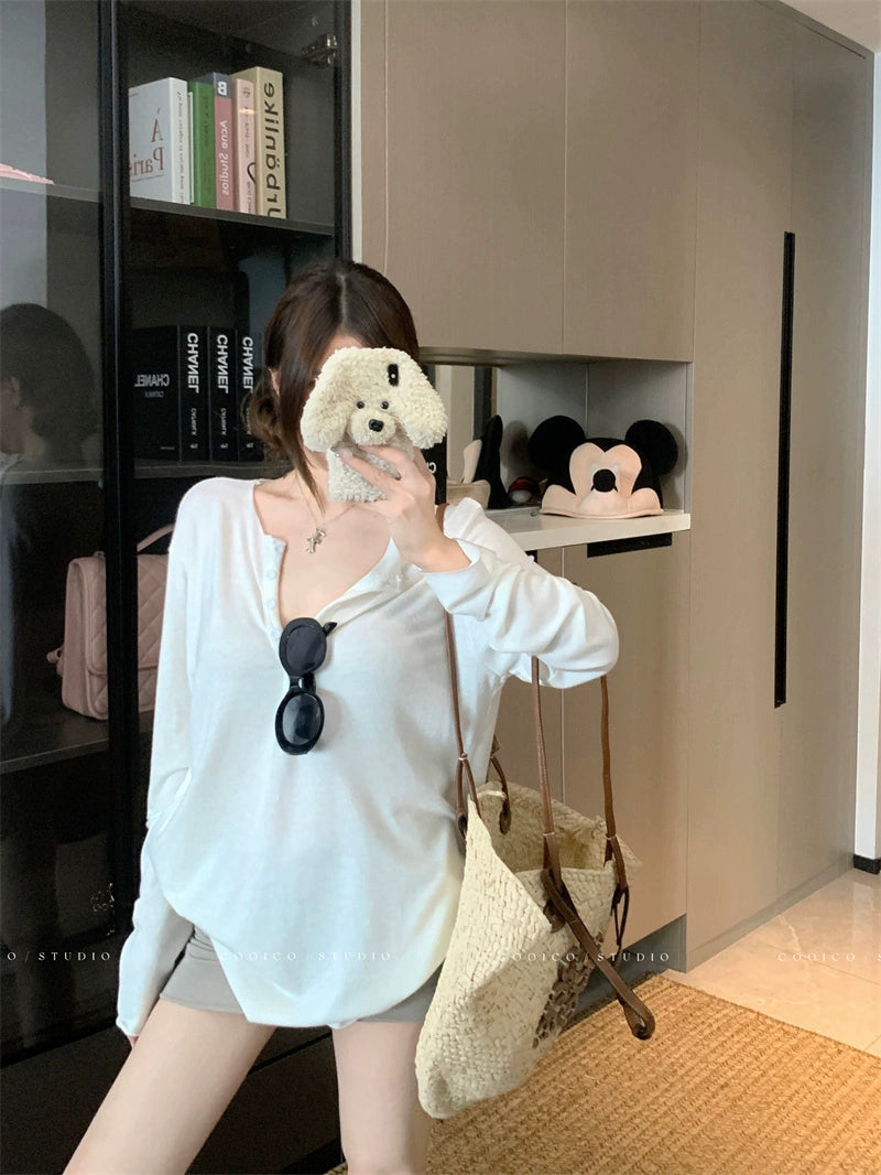 Loose Fit Long Sleeve Lightweight Sun Protection T-Shirt (Available in 3 Color)