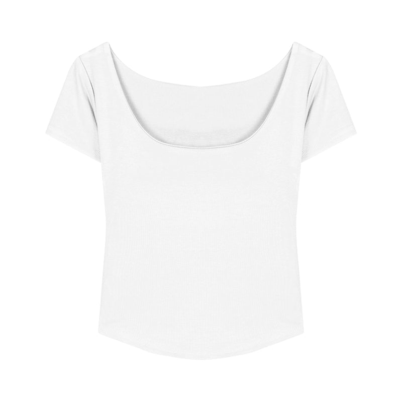 U-Neck Padded Short Sleeve Fitted Top – Pure Desire Style (Available in 4 Colors)