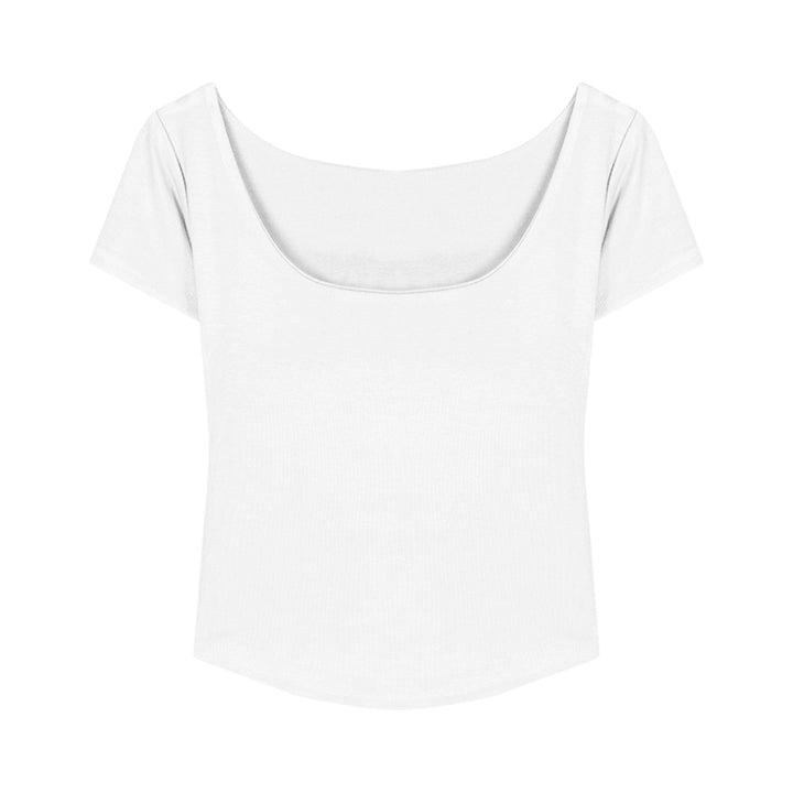 U-Neck Padded Short Sleeve Fitted Top – Pure Desire Style (Available in 4 Colors)