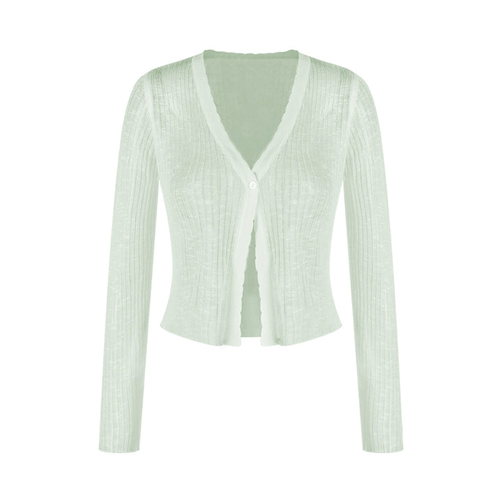 V-Neck Knit Cardigan – Lightweight Sheer Sun Protection Cover-Up (Available in 6 Colors)