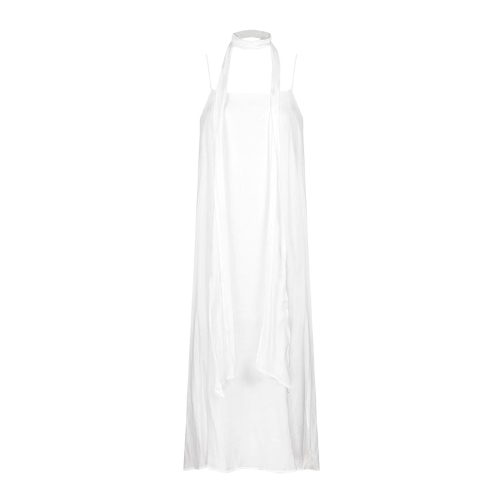 Elegant Ribbon Strap Sleeveless Maxi Dress – Hepburn Style Vacation Long Dress (Available in 2 Colors)
