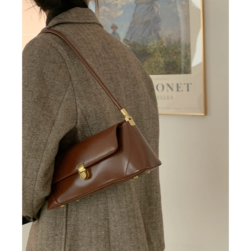 French Vintage Baguette Shoulder Bag – Chic Retro Underarm Handbag for Women (Available in 4 Colors)