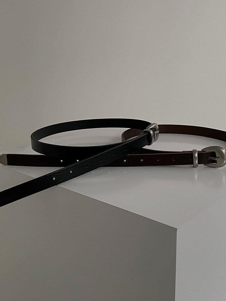 【静かなる主張】ヴィンテージマットシルバー・ミニマルベルト（韓国ミニマル）