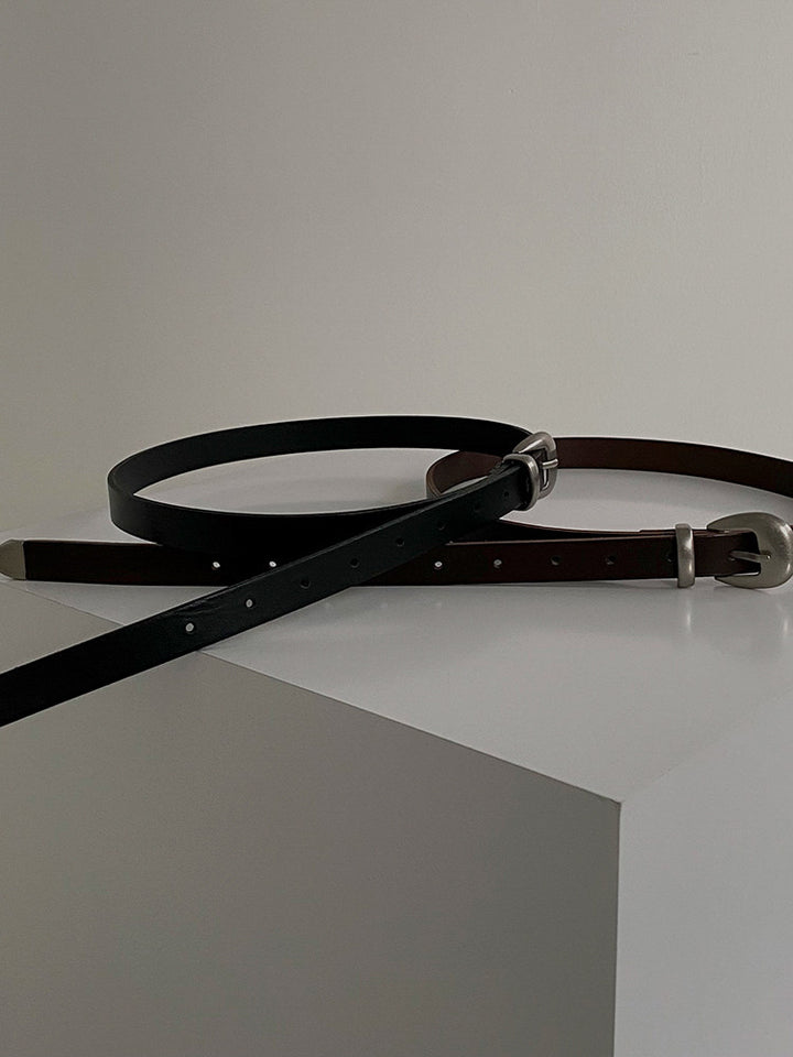 【静かなる主張】ヴィンテージマットシルバー・ミニマルベルト（韓国ミニマル）