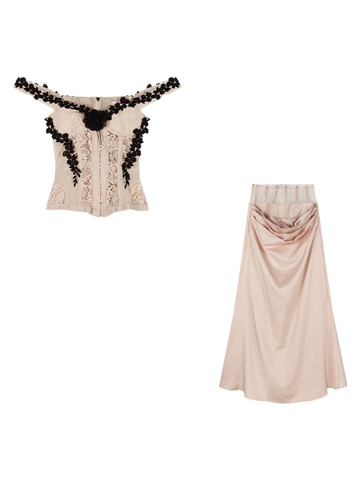 Elegant Satin Camisole Top & Mermaid Skirt Set – Pure Desire Style Two-Piece Dress