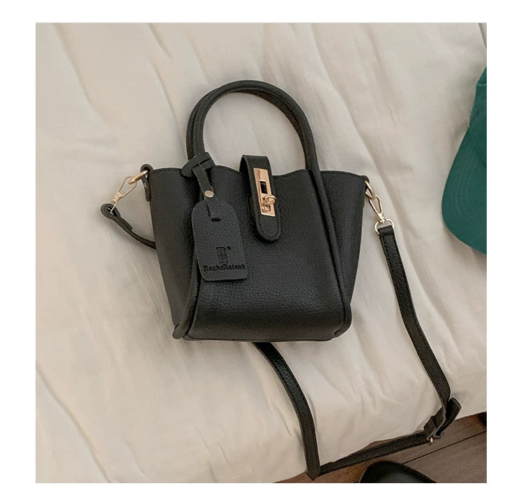 韩式复古水桶单肩包 – 2025 秋冬简约时尚手提包（4 种颜色可选）