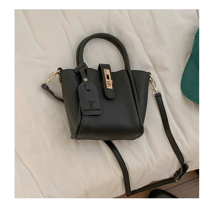 韩式复古水桶单肩包 – 2025 秋冬简约时尚手提包（4 种颜色可选）