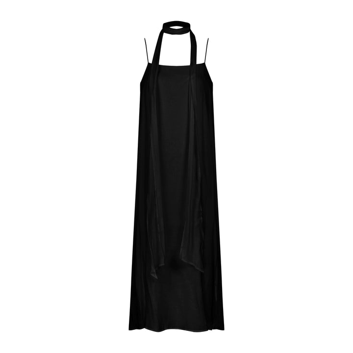 Elegant Ribbon Strap Sleeveless Maxi Dress – Hepburn Style Vacation Long Dress (Available in 2 Colors)