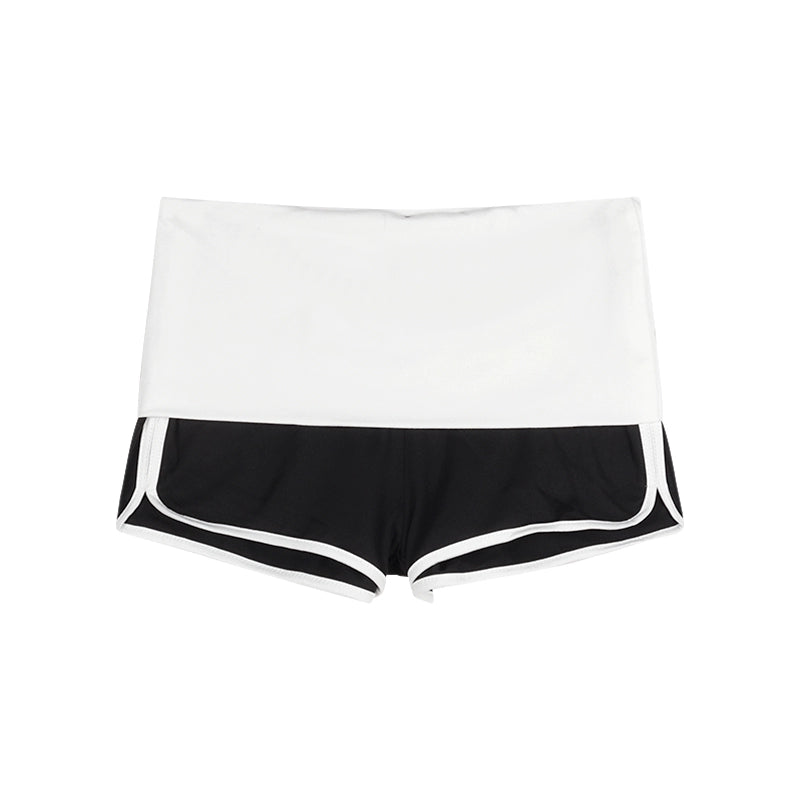 Colorblock Stretch Low-Waist Shorts – Sporty Slim Fit Hot Pants for Women (Available in 2 Colors)