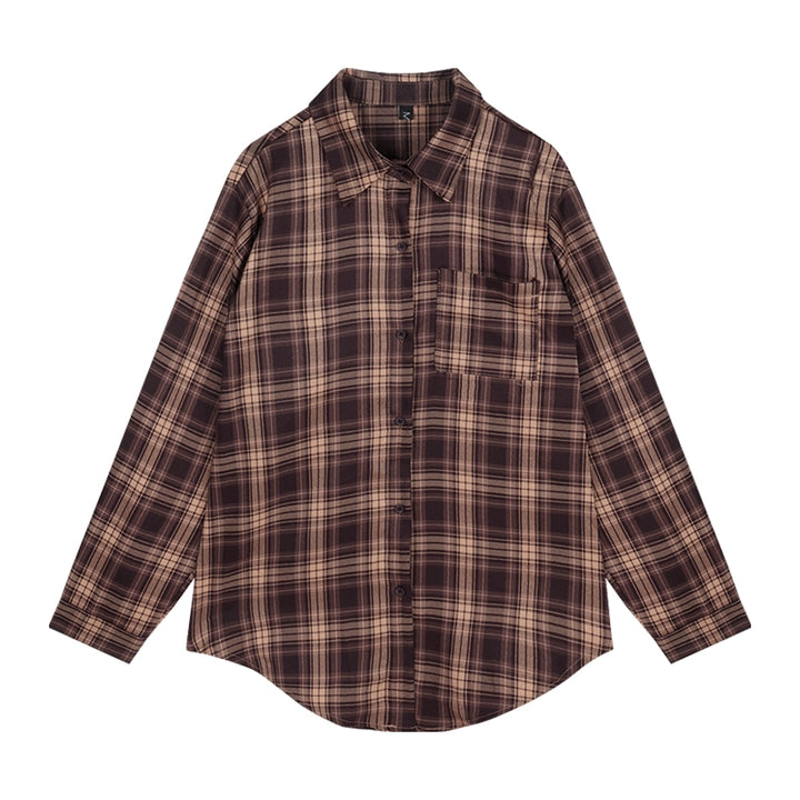 Vintage Plaid Long Sleeve Shirt – Relaxed Sun-Protective Overshirt