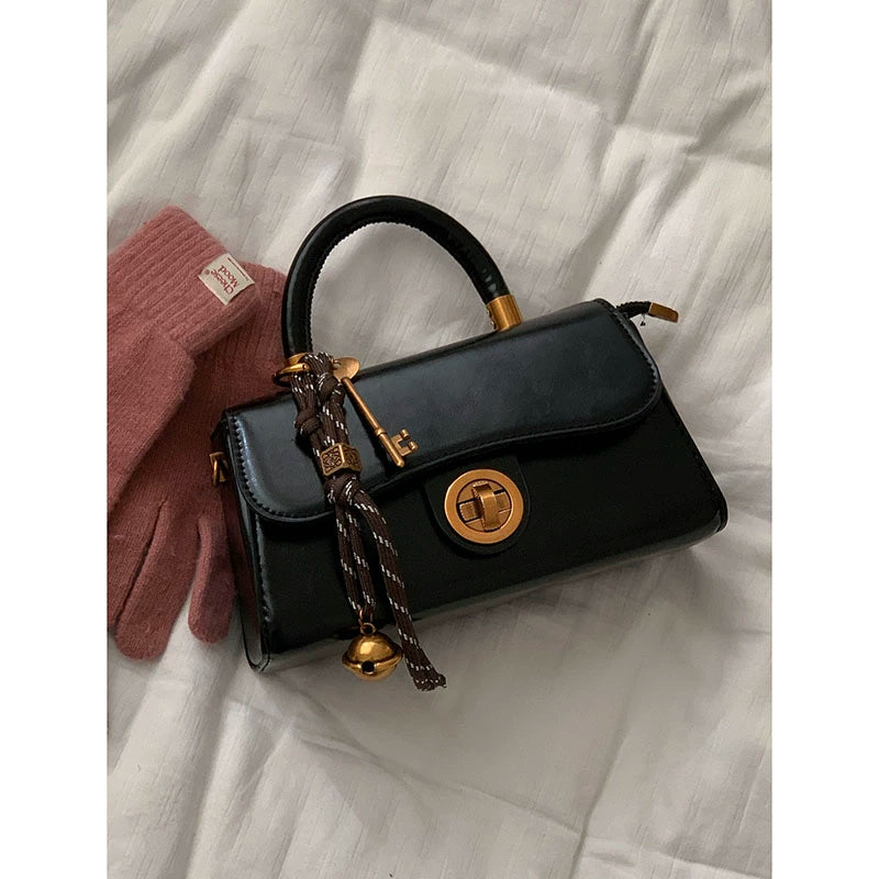 韩版复古通勤斜挎包-秋冬复古方形单肩手提包（4色可选）