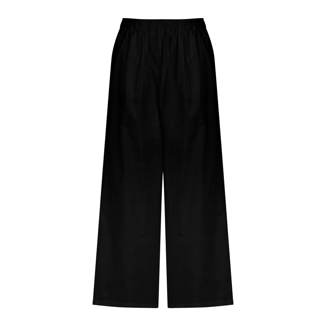 White Linen Strapless Crop Top & Wide-Leg Pants Set – Elegant Summer Two-Piece Outfit (Available in 2 Colors)