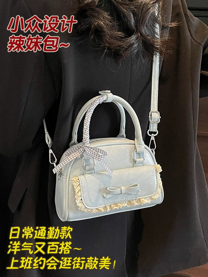 Elegant Mini Bowling Bag – 2025 Summer Chic Top-Handle & Crossbody Purse for Women (Available in 4 Colors)