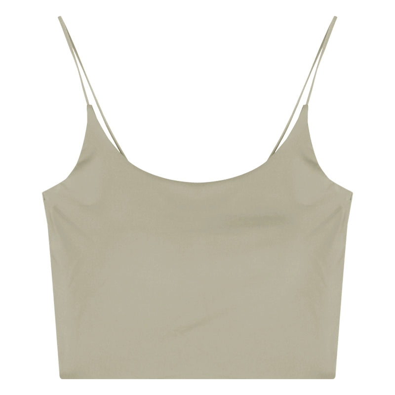 White Seamless Padded Cami Top – Slim-Fit Cropped Bralette (Available in 5 Colors)