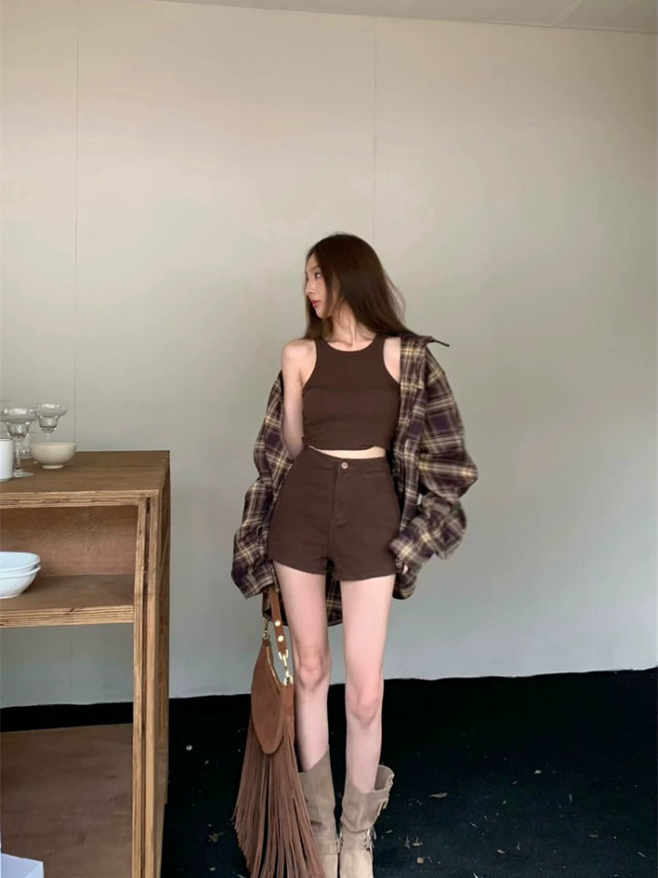 Vintage Plaid Long Sleeve Shirt – Relaxed Sun-Protective Overshirt