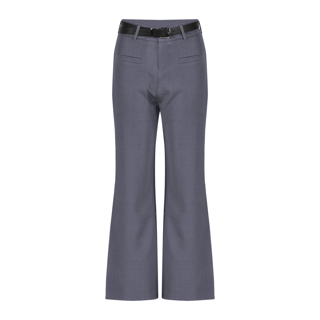 Gray Flared High-Waist Trousers – Slim Fit Loose Wide-Leg Pants (Available in 2 Colors)