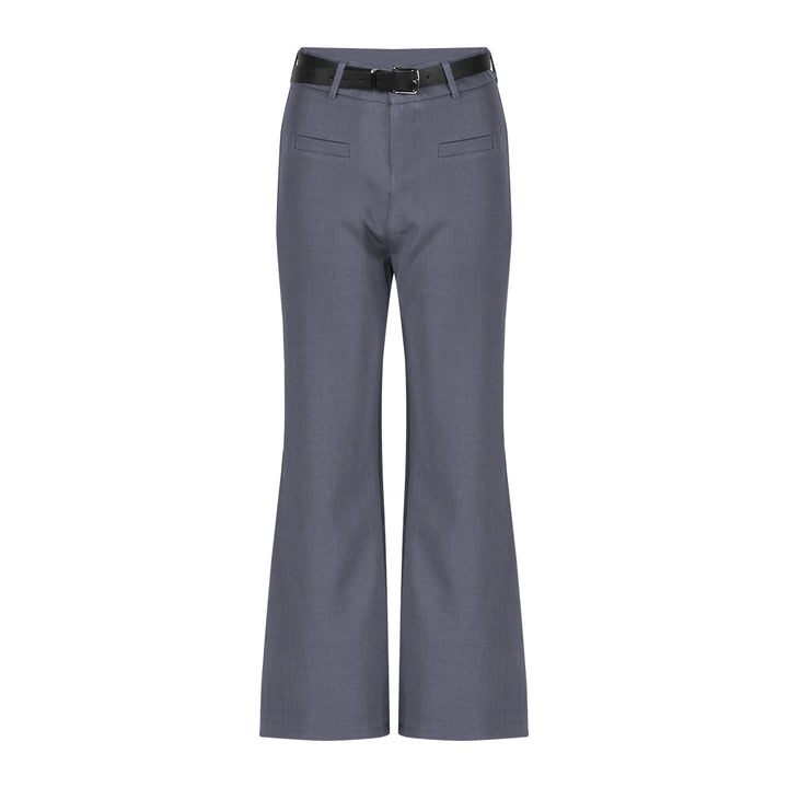 Gray Flared High-Waist Trousers – Slim Fit Loose Wide-Leg Pants (Available in 2 Colors)