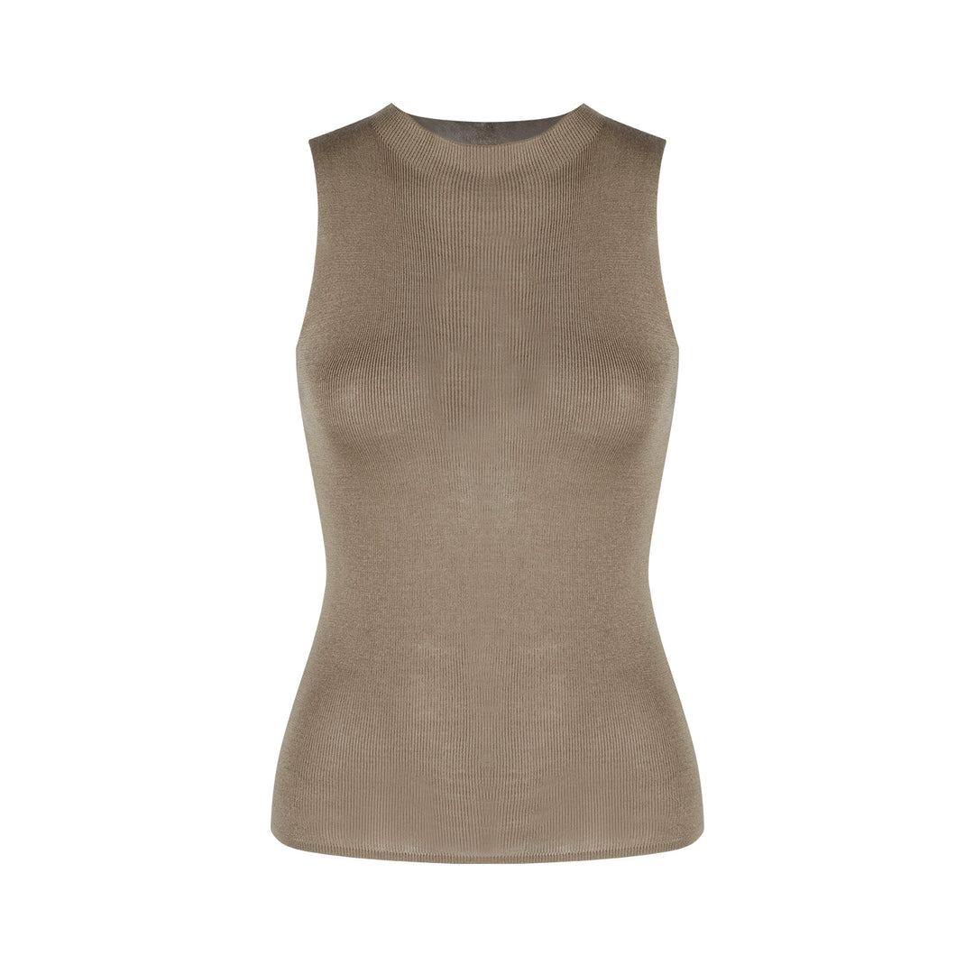 Black Sleeveless Mock Neck Slim Fit Tank Top – Summer Basic Essential (Available in 2 Colors)