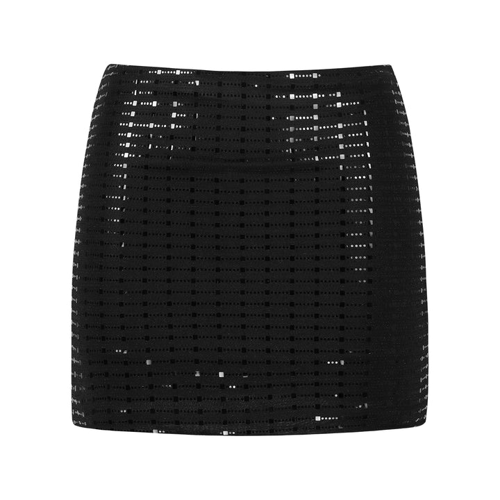 Black Knit Cardigan, Tube Top & Bodycon Skirt Set – Elegant Three-Piece Outfit