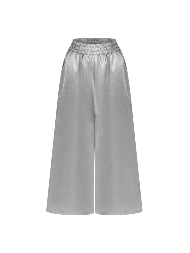 High-Waist Satin Wide-Leg Pants – Elegant Loose-Fit Trousers (Available in 4 Colors)