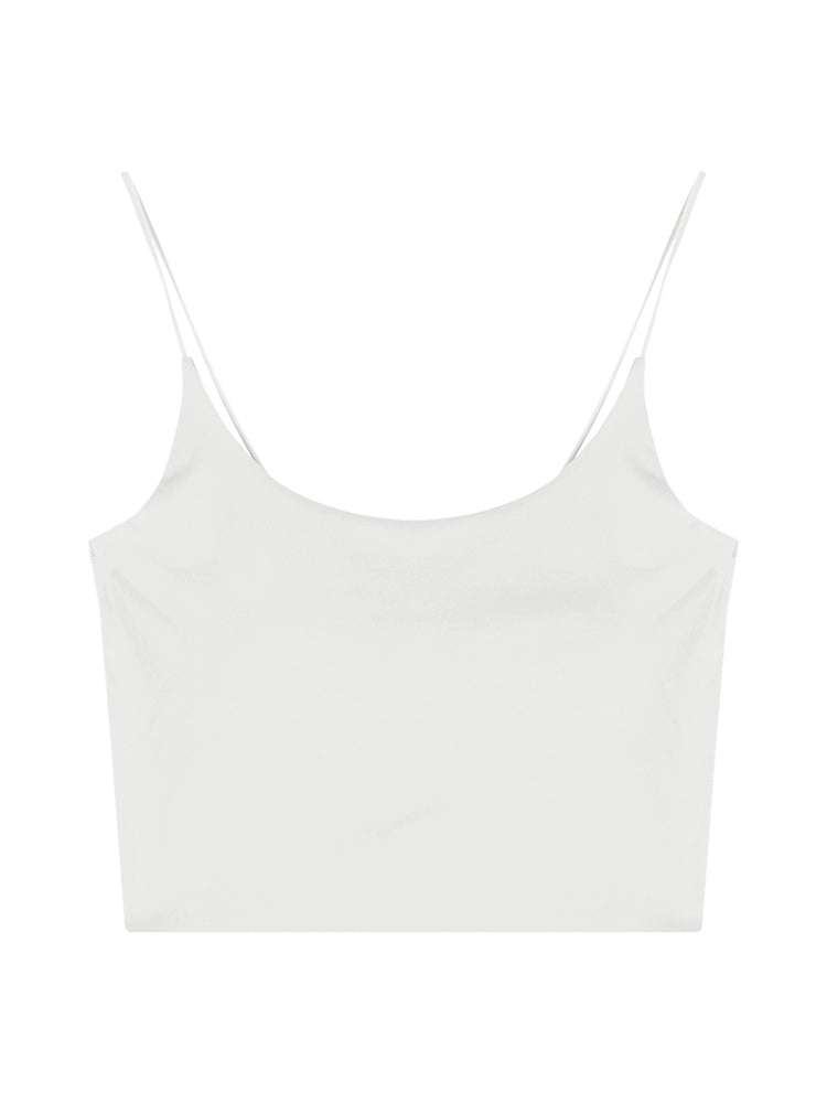 White Seamless Padded Cami Top – Slim-Fit Cropped Bralette (Available in 5 Colors)