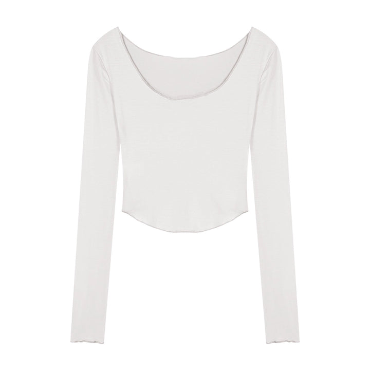 U-Neck Slim Fit Cropped Long Sleeve Top – Pure Desire Style (Available in 3 Colors)