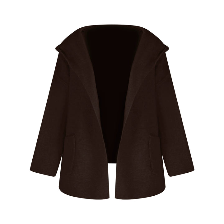 Apricot Hooded Knit Cardigan Set – Soft Loose-Fit Three-Piece Outfit (Available in 4 Colors)