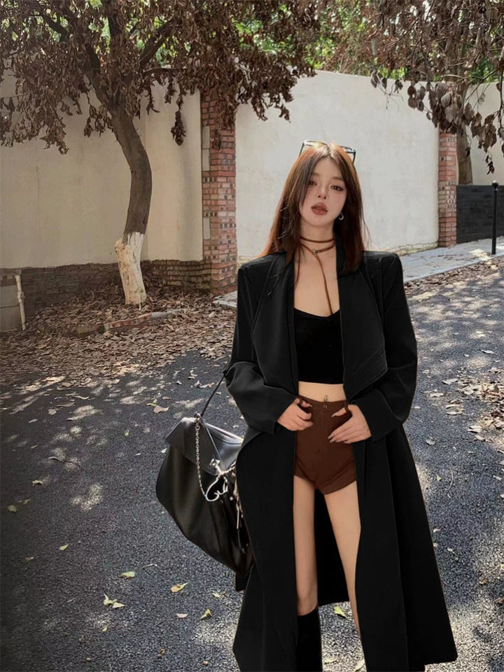 Elegant Oversized Trench Coat – Long Lapel Windbreaker Cardigan (Available in 2 Colors)