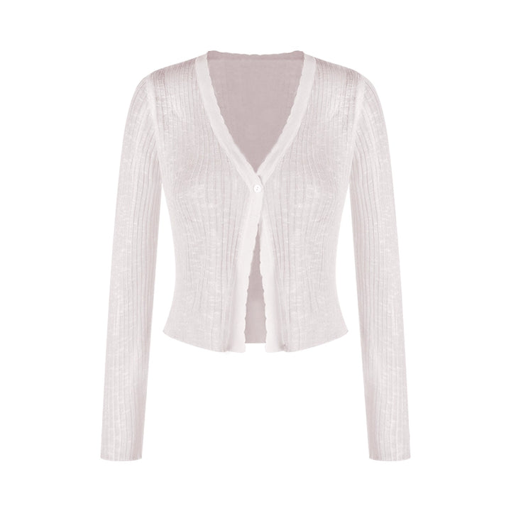 V-Neck Knit Cardigan – Lightweight Sheer Sun Protection Cover-Up (Available in 6 Colors)