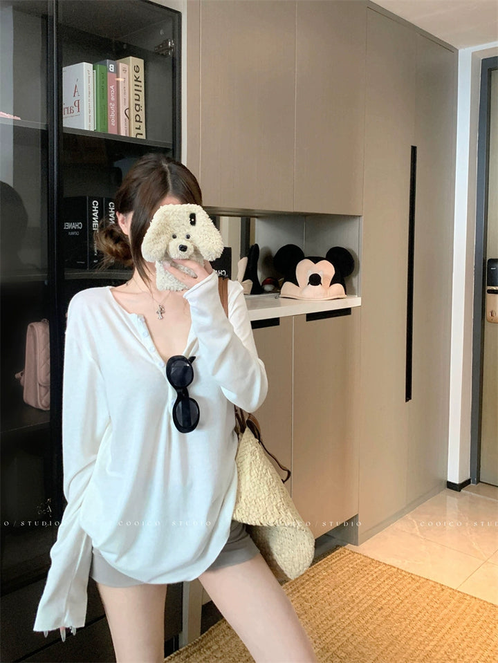 Loose Fit Long Sleeve Lightweight Sun Protection T-Shirt (Available in 3 Color)