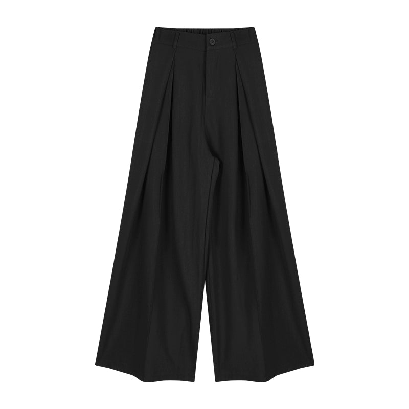 Black High-Waist Relaxed Suit Pants – Loose Wide-Leg Trousers (Available in 2 Colors)
