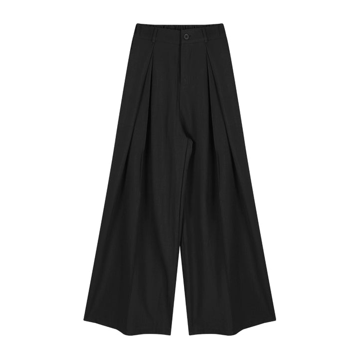 Black High-Waist Relaxed Suit Pants – Loose Wide-Leg Trousers (Available in 2 Colors)