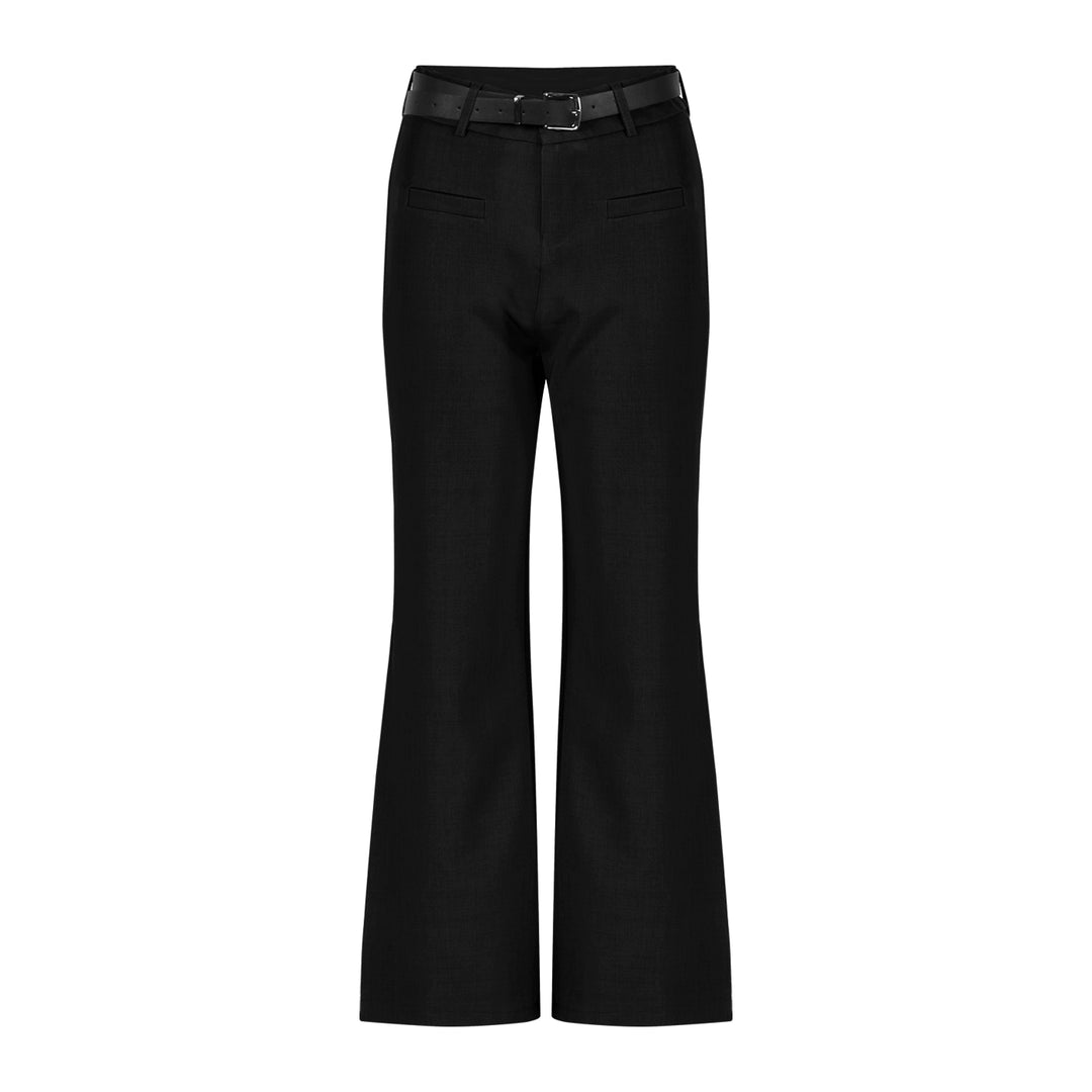 Gray Flared High-Waist Trousers – Slim Fit Loose Wide-Leg Pants (Available in 2 Colors)