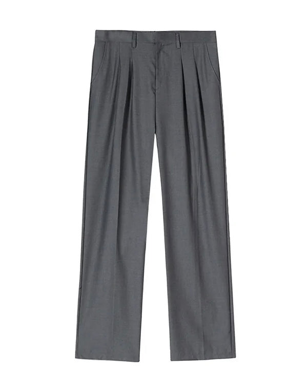 【春の微風】クリーンフィット・ドレープワイドスラックス（韓国ミニマル）