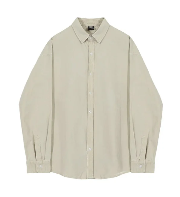 【洗練された色落ち】プレミアム・デニムオーバーシャツ（韓国ミニマル）